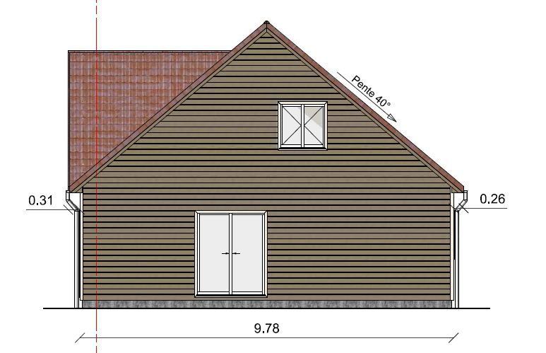 Croquis et perspective 3D de maison bois — photo 5
