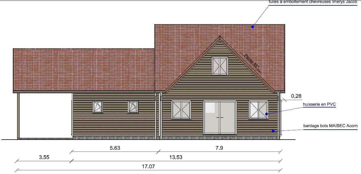 Croquis et perspective 3D de maison bois — photo 2