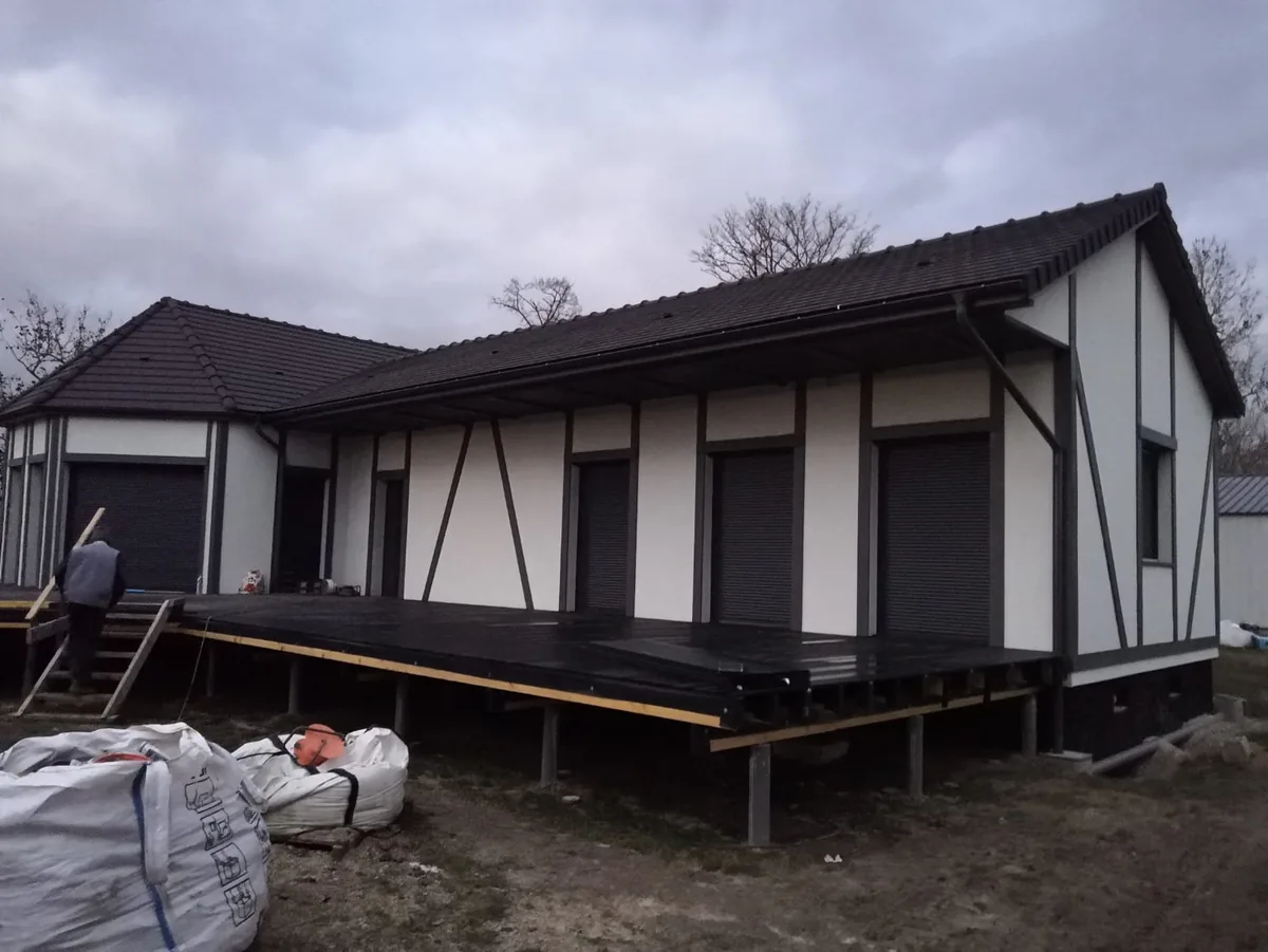 Maison contemporaine à structure bois terminée